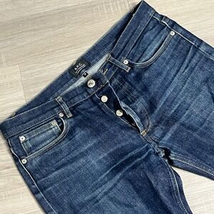 APC Petit Standard Jeans Selvedge Button Fly Straight Dark Wash Mens Size 30x29